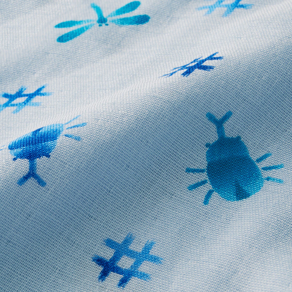 BLUE JINBEI WITH INSECT PATTERNS