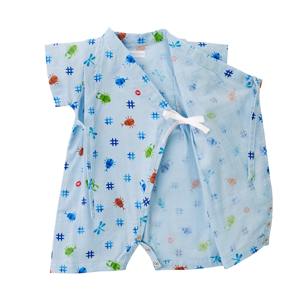 BLUE JINBEI WITH INSECT PATTERNS