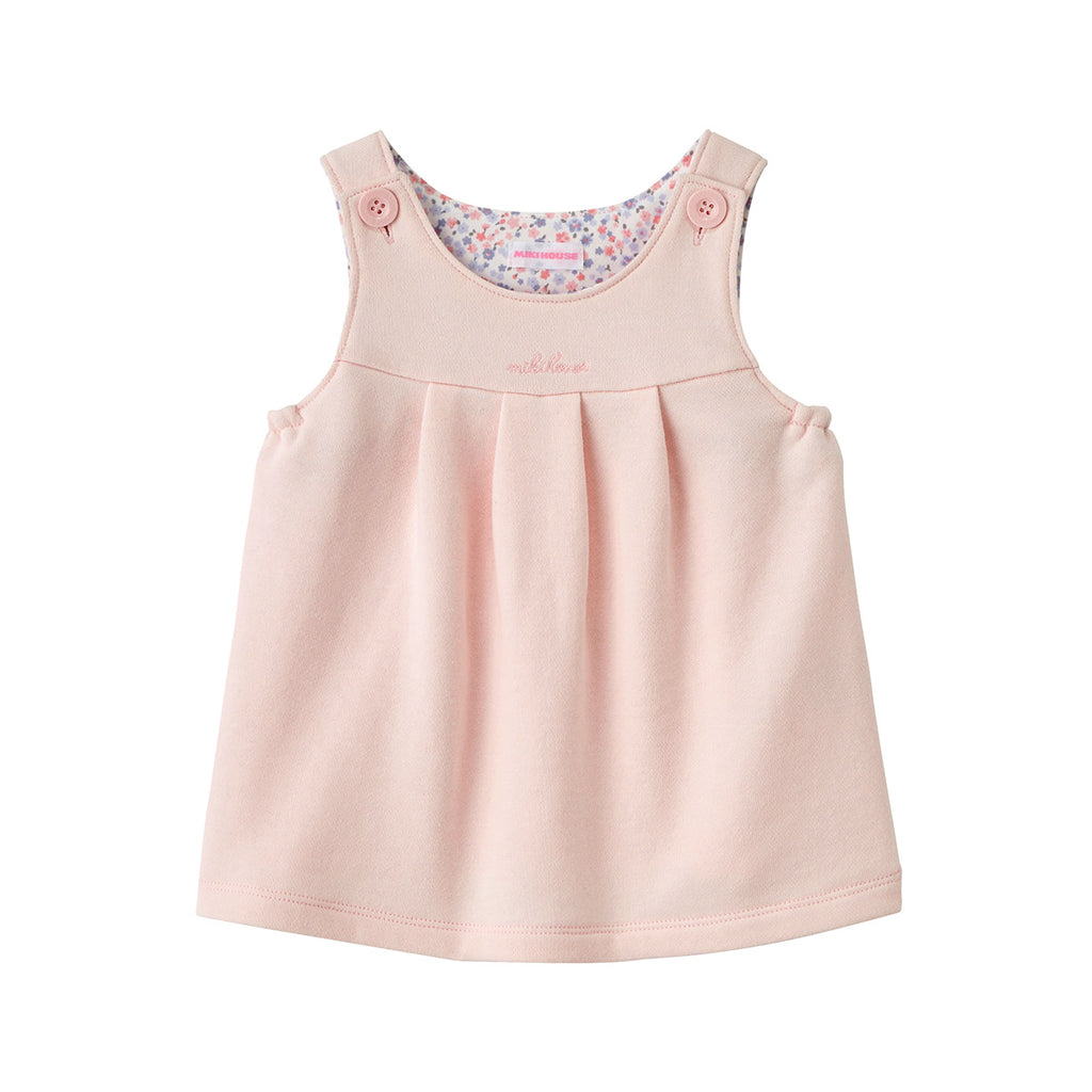 ROBE PAR DESSUS BÉBÉ EN COTON ROSE
