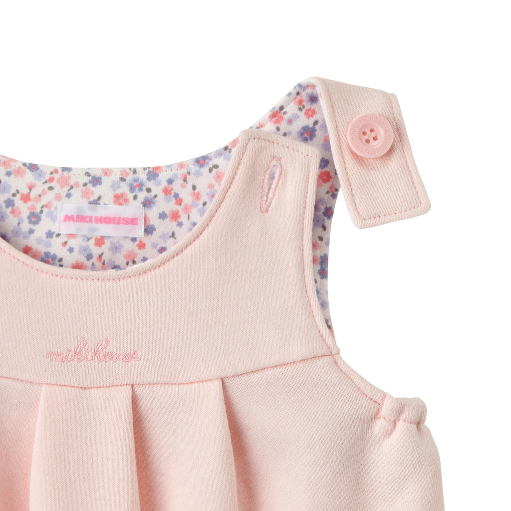 ROBE PAR DESSUS BÉBÉ EN COTON ROSE
