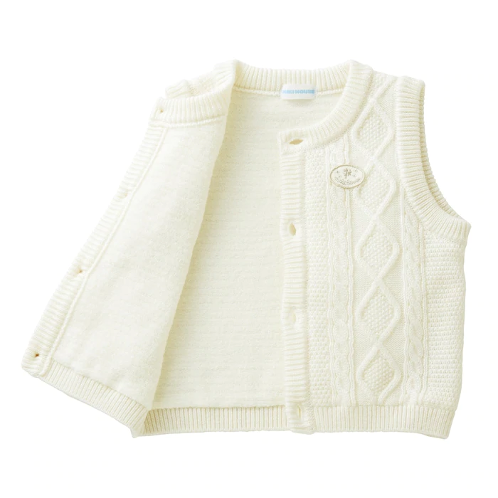 WHITE BABY VEST MIKI HOUSE