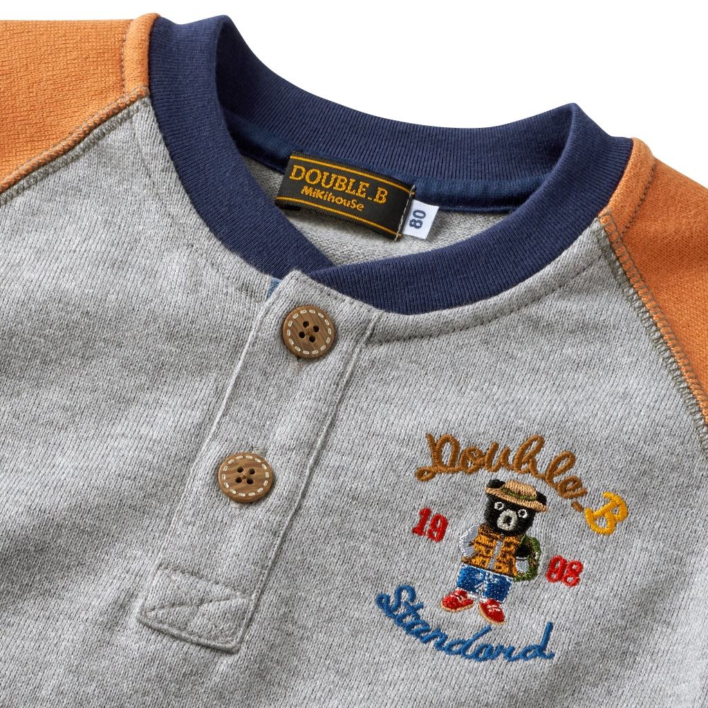 GRAY AND ORANGE DOUBLE B T-SHIRT