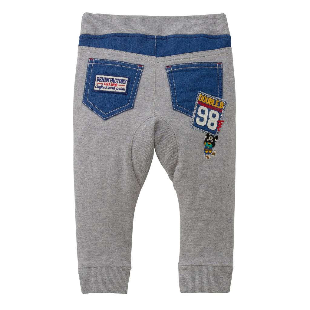 PANTALON BLEU AVEC DES PATCHS DOUBLE B