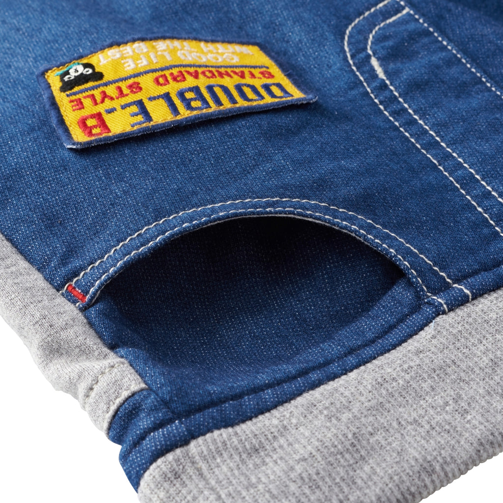 PANTALON BLEU AVEC DES PATCHS DOUBLE B