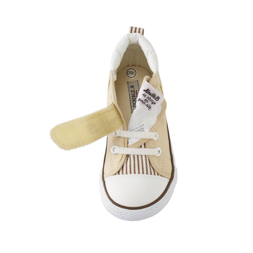 BEIGE DOUBLE B STRIPED HIGH-TOP SHOES