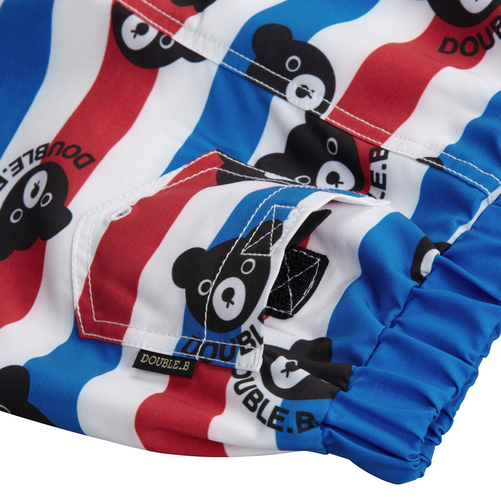 MID-LENGTH SWIM SHORTS RED & BLUE