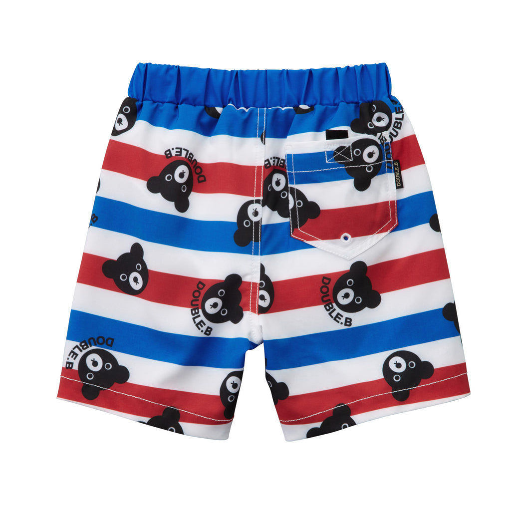 SHORT DE BAIN MI-LONG ROUGE & BLEU