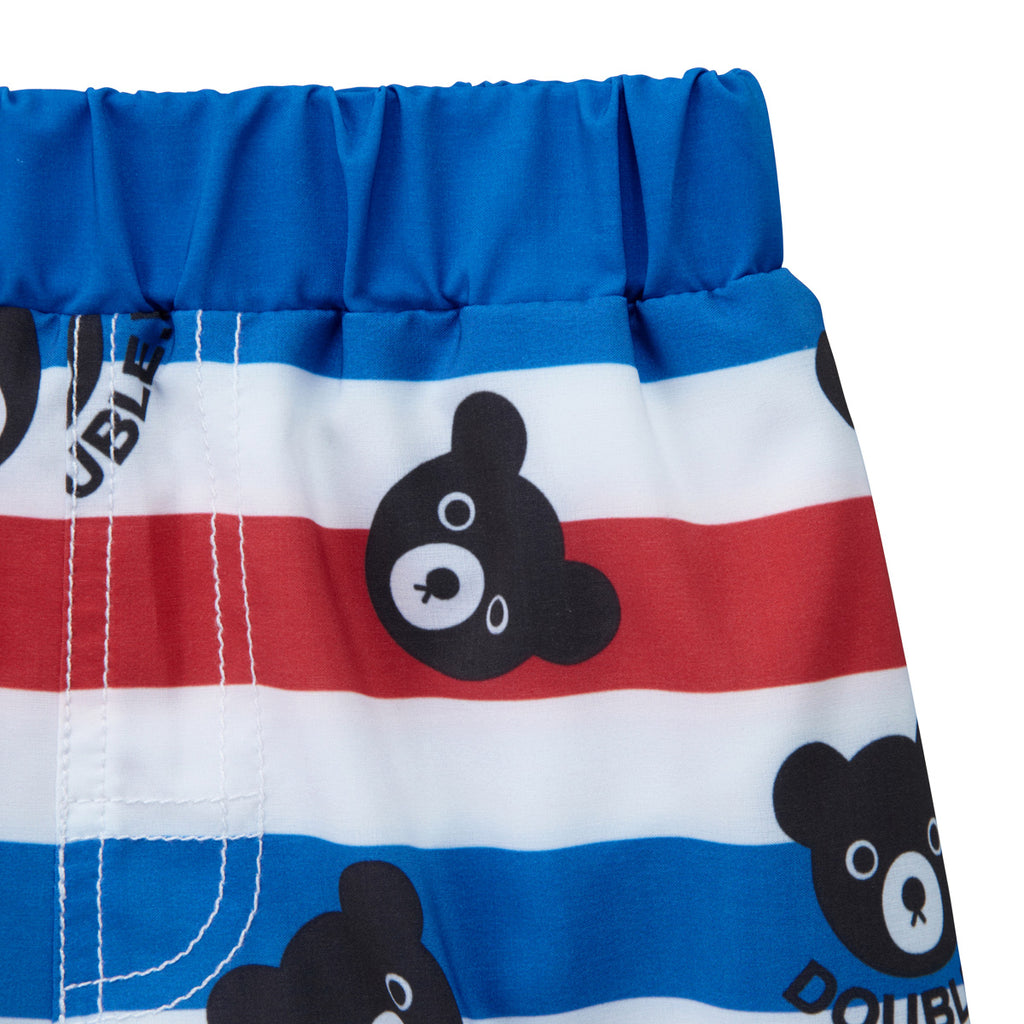 SHORT DE BAIN MI-LONG ROUGE & BLEU