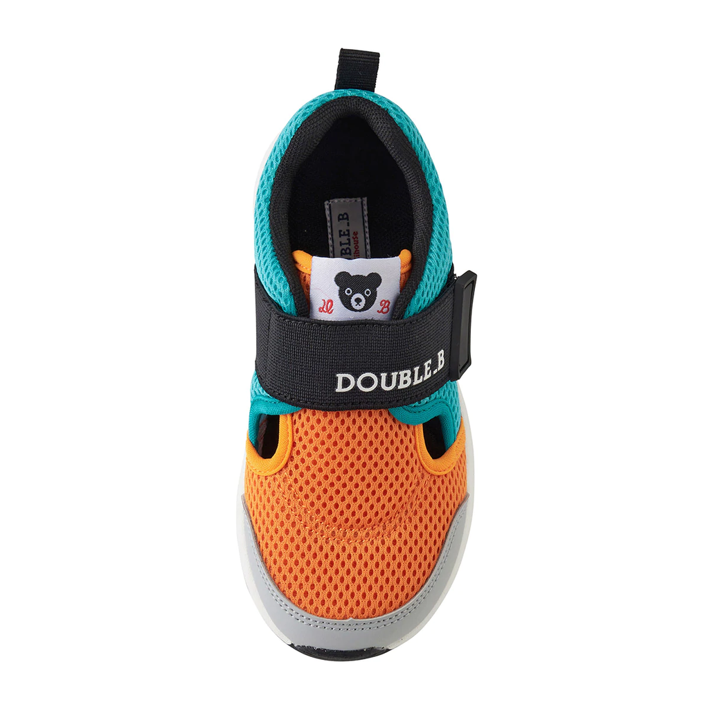 SEMI-OPEN DOUBLE B TURQUOISE AND ORANGE SHOES