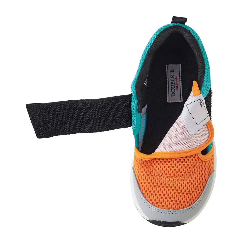 SEMI-OPEN DOUBLE B TURQUOISE AND ORANGE SHOES