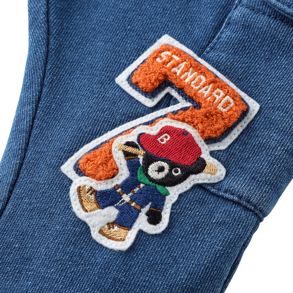 PANTALON BLEU BRODERIES DOUBLE B