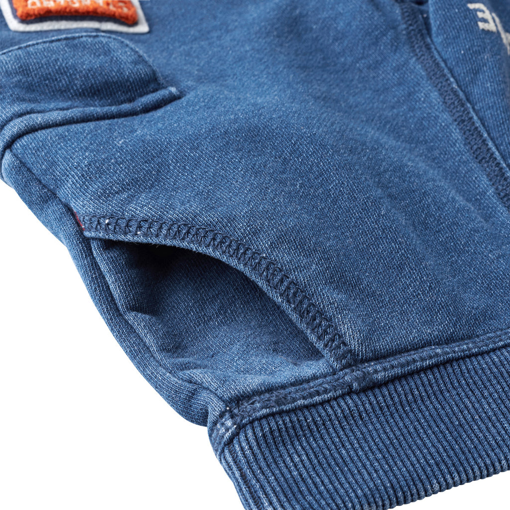 PANTALON BLEU BRODERIES DOUBLE B