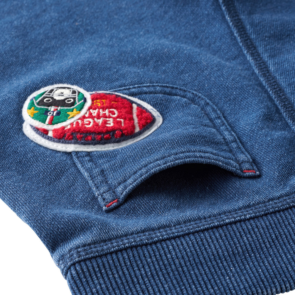 PANTALON BLEU BRODERIES DOUBLE B
