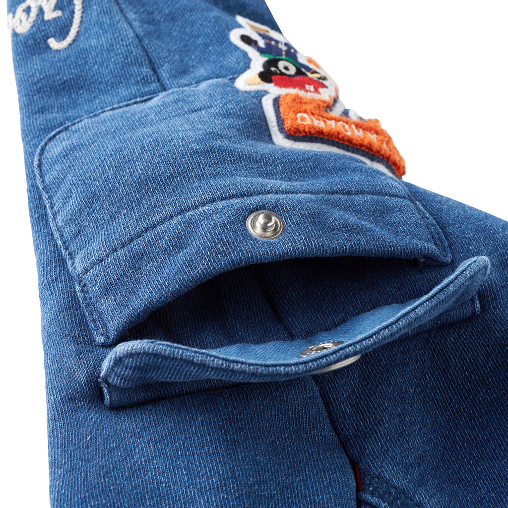 PANTALON BLEU BRODERIES DOUBLE B