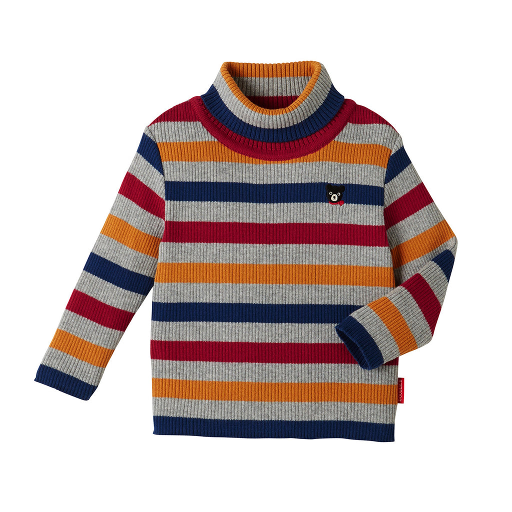 STRIPED  ROLL NECK COLLAR DOUBLE B