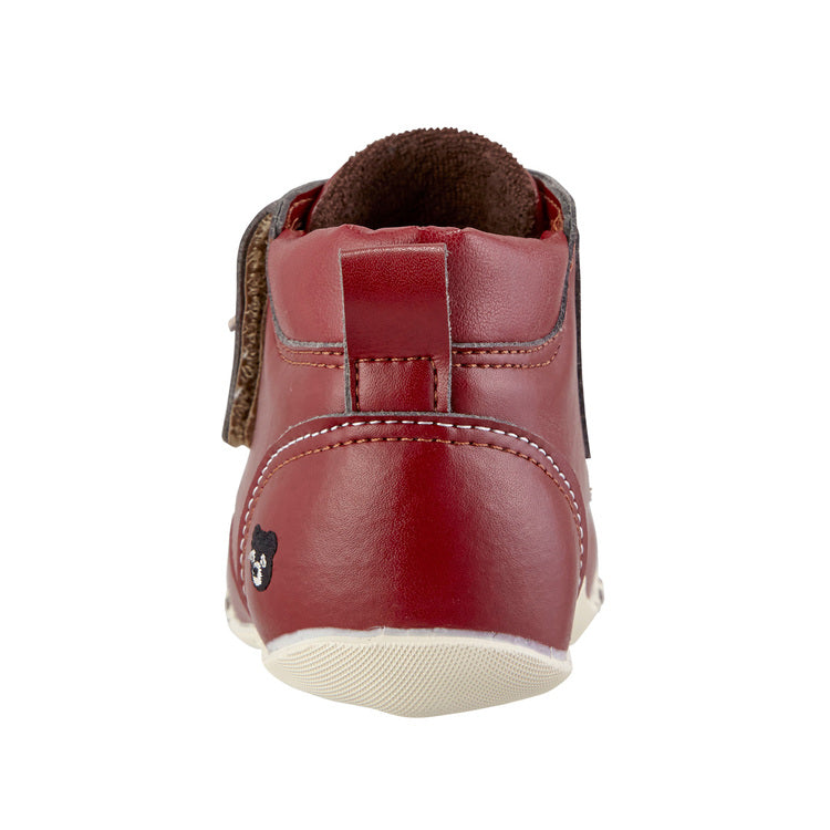 BROWN LEATHER HIGH-TOP SHOES