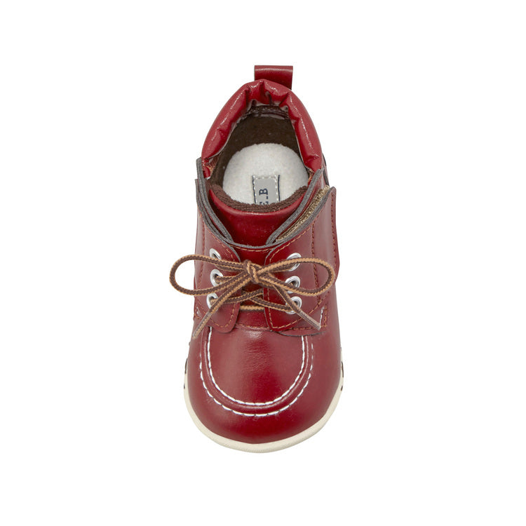 BROWN LEATHER HIGH-TOP SHOES