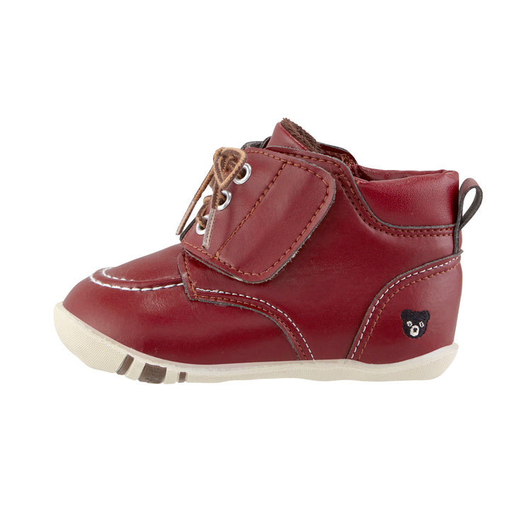 BROWN LEATHER HIGH-TOP SHOES