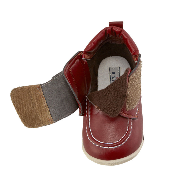 BROWN LEATHER HIGH-TOP SHOES