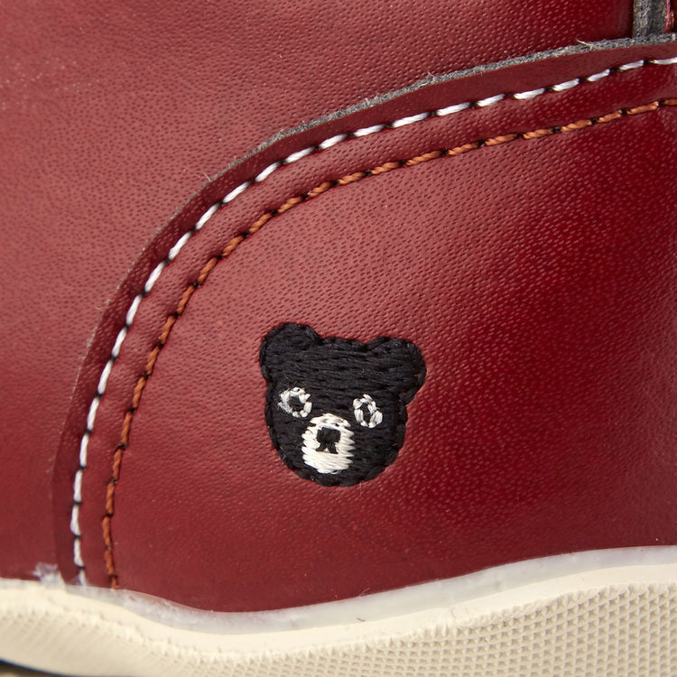 BROWN LEATHER HIGH-TOP SHOES