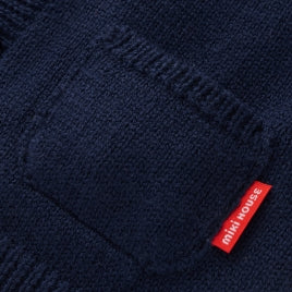 NAVY BLUE WOOL CARDIGAN